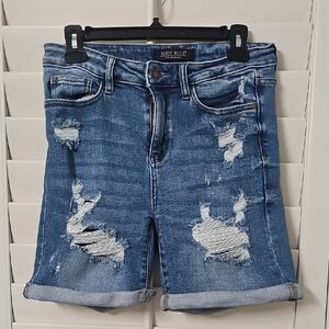 Judy Blue Women's Distressed Denim Shorts - Blue